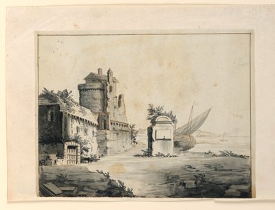 Design de palco, ruínas perto da costa de Unknown artist