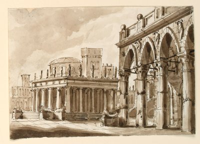 Cenário, Praça com Edifício Público de Unknown artist