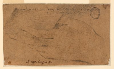 Estudo: A mão esquerda de uma mulher segurando uma folha de papel de Unknown artist