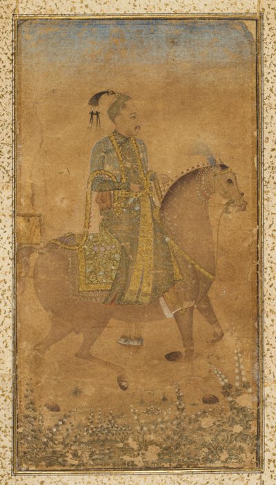 Sultão Abdullah Qutb Shah (1614-74) a cavalo de Unknown artist