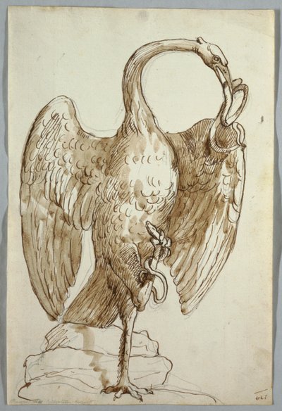 Cisne e duas cobras de Unknown artist