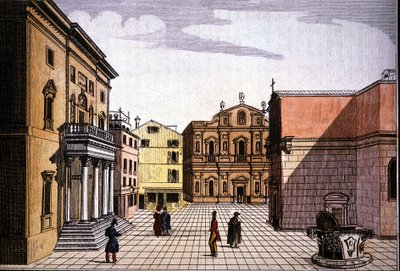 Teatro La Fenice (A Fénix) (gravura a cores) de Unknown artist
