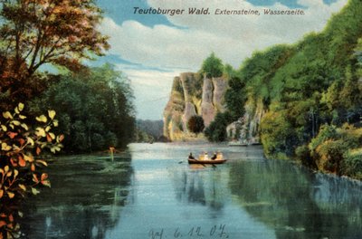 Floresta de Teutoburg, o Externsteine, Externsteine, Cartão Postal Histórico da Alemanha de Unknown artist