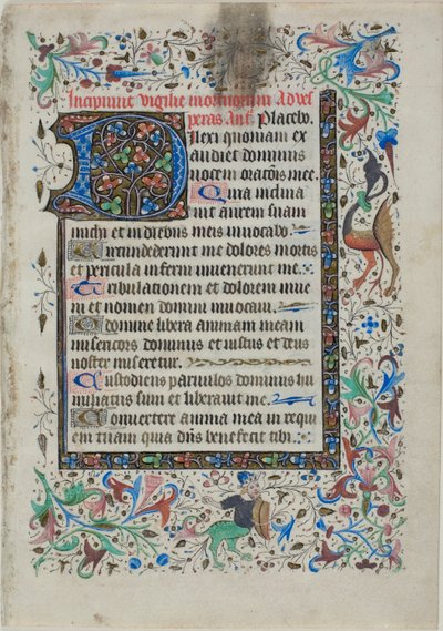 Folha de texto de um livro de horas de Unknown artist