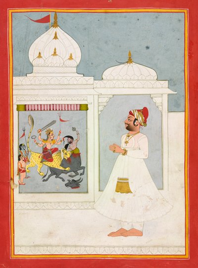 Thakur Ajit Singh adora a Deusa de Unknown artist