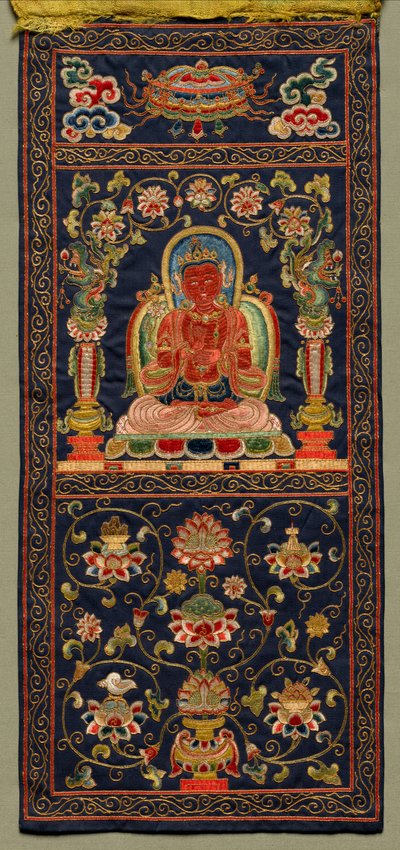 Thangka com o Sétimo Bodhisattva de Unknown artist
