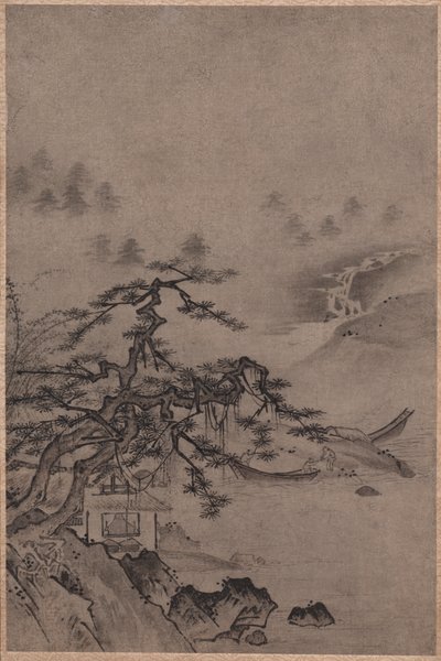 Cabana de palha à beira da água de Unknown artist