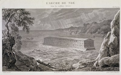 O Arco de Noé sob o Dilúvio - gravura de Fortier e Bovinet de Unknown artist