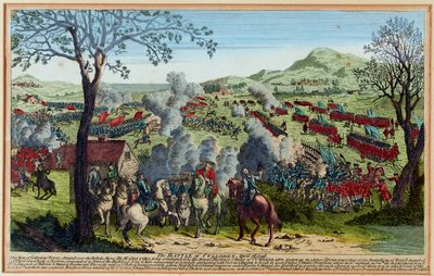 A Batalha de Culloden 16 de Abril de 1746. (gravura, colorido) de Unknown artist