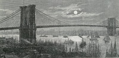 A Ponte do Brooklyn, Nova Iorque de Unknown artist
