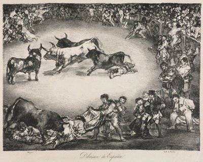 Os touros de Bordeaux: entretenimento espanhol de Unknown artist