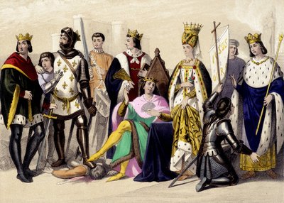 Os Capetians of the Valois de 1328 a 1422. Filipe VI, João II, Carlos VI, Isabeau (Isabel, Isabel) da Baviera, Joana d