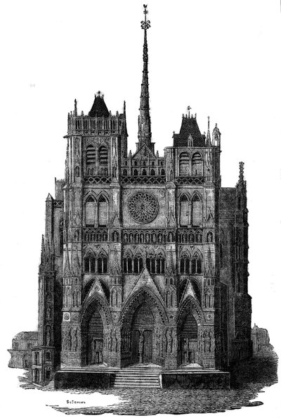A Catedral de Amiens, no século XIX. de Unknown artist