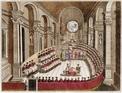 O Conselho Ecumênico de Trento. O Concílio de Trento é o 19º Concílio Cumenico reconhecido pela Igreja Católica Romana. Ele foi convocado pelo Papa Paulo III em 1542, em resposta a pedidos feitos por Martinho Lutero no âmbito da Reforma Protestante. En de Unknown artist