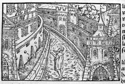 O Imperador Henrique IV germânico (1050 - 1106) em Canossa. Na parte superior esquerda estão a Condessa Mathilde de Canossa (ou Condessa Mathilde da Toscana) (1046 - 1115) e o Papa Gregoire VII (1015/20 - 1085) que se tinham refugiado no castelo. De acordo de Unknown artist