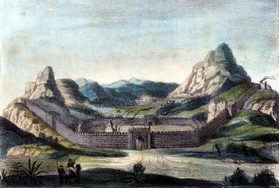 A Grande Muralha da China. Gravura do século XIX. de Unknown artist