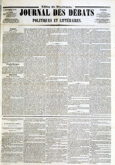 O Diário de Debates de 05/09/1845 de Unknown artist