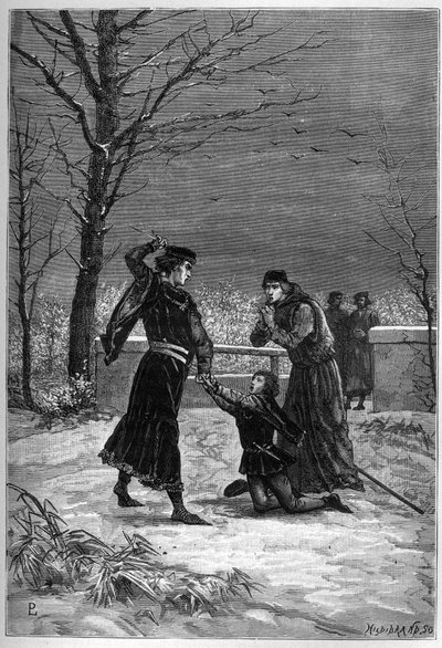 O Assassinato de Rutland por Lord Clifford - Edmund, Conde de Rutland é morto por Lord Clifford na Batalha de Wakefield - Edmond Plantagenet Conde de Rutland de Unknown artist