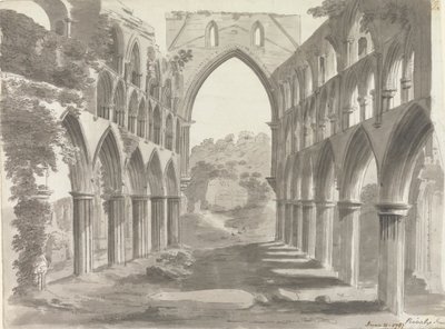 A Nave da Abadia de Rievaulx, Yorkshire de Unknown artist