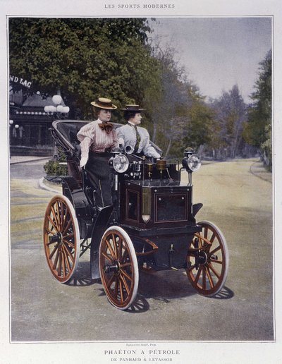 The Petroleum Phaeton, tipo 1896 - em "Modern Sports". de Unknown artist