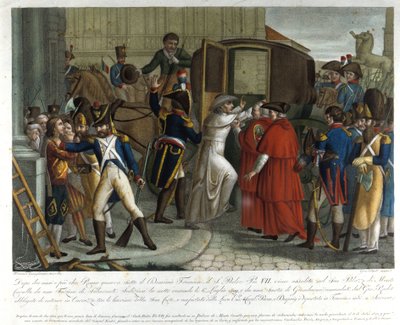 A prisão de Pio VII (1742 - 1823) em Savona, em 1809. de Unknown artist