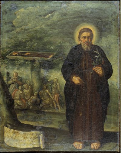 O abençoado Gerard Mecatti. O abençoado Gerard Mecatti. Retrato do irmão Gerardo D. Gerardo Tenque fundador do confrade hospitalar de Jerusalém (os hospitais de São João), que se tornou a Ordem de Malta. Pintura anônima da escola napolitana. de Unknown artist