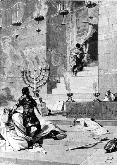 A captura de Jerusalém por Tito por volta de 80 DC. A gravura do século XIX. de Unknown artist