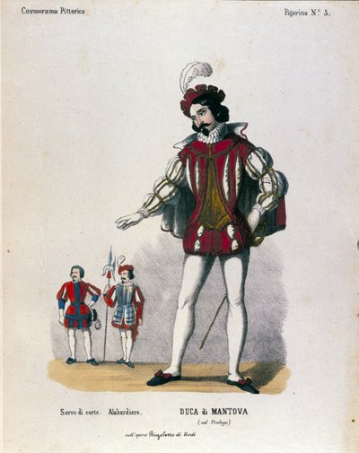 O personagem do Duque de Mântua na ópera "Rigoletto" do compositor Giuseppe Verdi (1813-1901) de Unknown artist