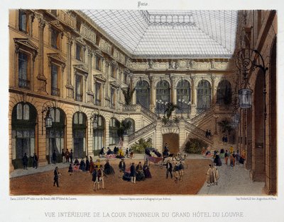 O pátio de honra do Grand Hôtel du Louvre de Unknown artist