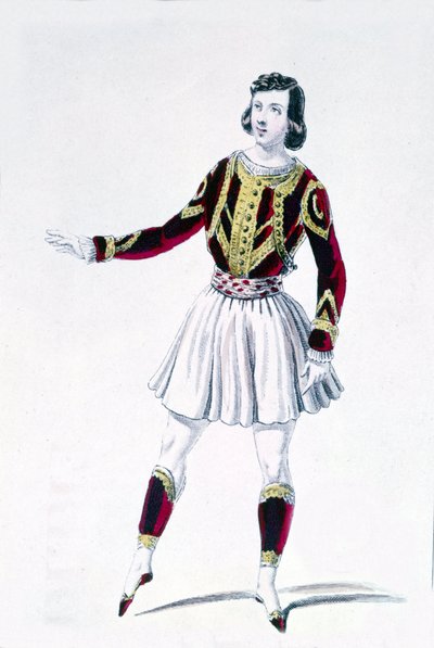 O bailarino e coreógrafo Marius Petipa (1818-1910) em "Os Direitos do Senhor". de Unknown artist