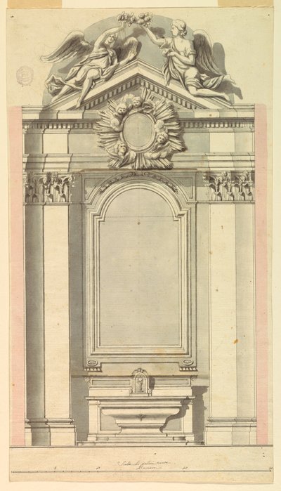 A elevação de um altar com duas sugestões alternativas de Unknown artist