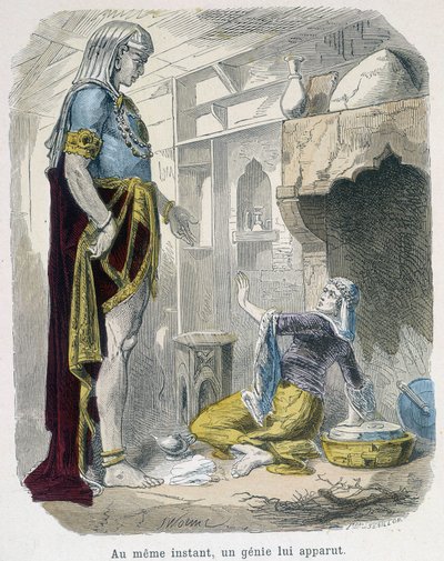O gênio fora da lâmpada - em "The thousand and one nights" de Bondet, ed. Guerin de Unknown artist