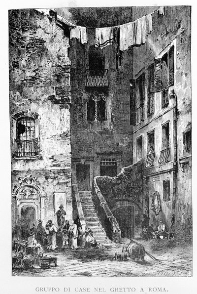 O gueto de Roma, no século XIX. de Unknown artist