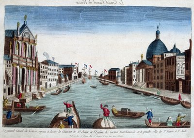 O grande canal de Veneza. À direita: o Convento de Santa Claire e a Igreja de Carmes Deschaussés. À esquerda: a Igreja de São Simão e São Judas. de Unknown artist