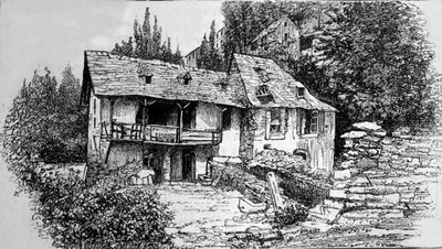 A casa de Bernadette Soubirous (1844-1879) em Lourdes. de Unknown artist