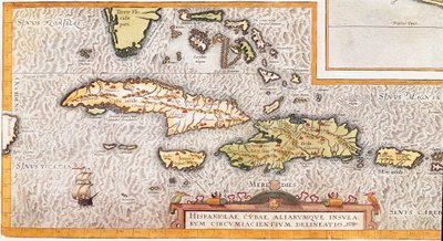 As ilhas das Grandes Antilhas e das Pequenas Antilhas no Mar das Caraíbas (mapa de Unknown artist