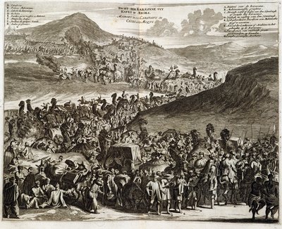 A caravana de peregrinações do Cairo a Meca - gravura de Dapper de Unknown artist