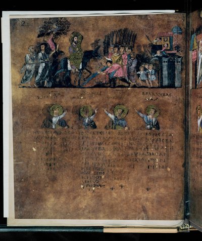 O Codex Rossanensis púrpura, século VI (manuscrito) de Unknown artist