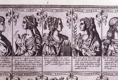 Os sibis: líbio, delphic, cumaean (gravura) de Unknown artist