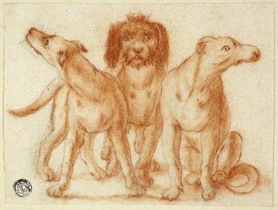 Três cachorros de Unknown artist