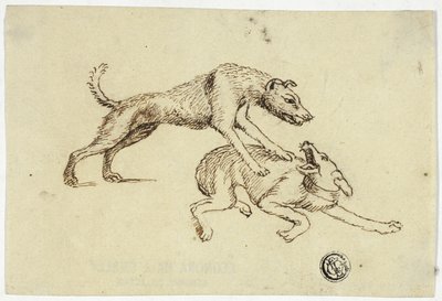 Dois cães a lutar de Unknown artist