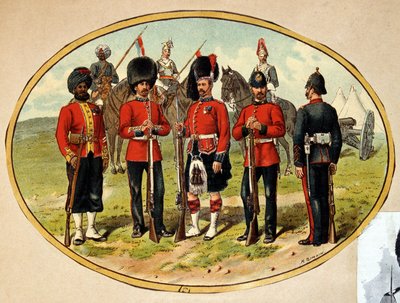 Tipos do Exército Britânico, ca. 1890 de Unknown artist
