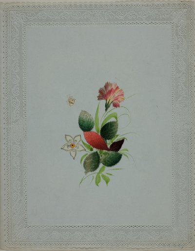 Namorados sem título (Flores cor-de-rosa e brancas) de Unknown artist