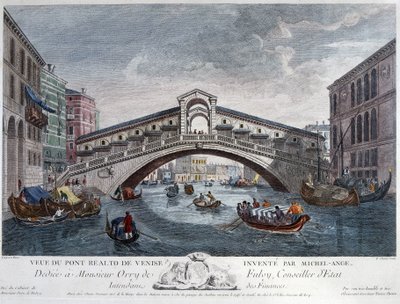Veneza, vista da Ponte Rialto - Óptica de Unknown artist