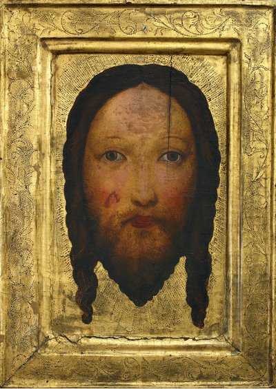 Ícone de Vera (ou Cabeça de Cristo) - Anônimo. Tempera no painel, tamanho: 44,7x32,2, ca 1400, Muzeum Narodowe, Varsóvia. de Unknown artist