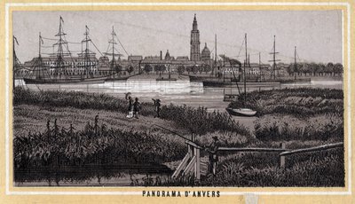 Vista de Antuérpia, Bélgica (região flamenga). de Unknown artist