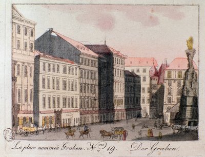 Vista da Praça Graben em Viena. de Unknown artist