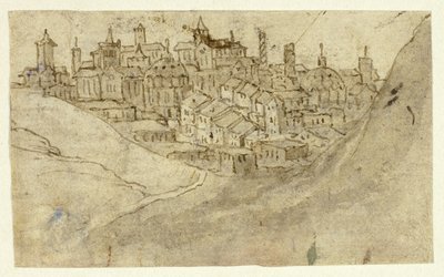 Vista da cidade da colina de Unknown artist
