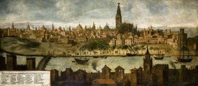 Vista de Hispalis (Sevilha), Anônimo. Óleo sobre tela, tamanho: 108x242 de Unknown artist