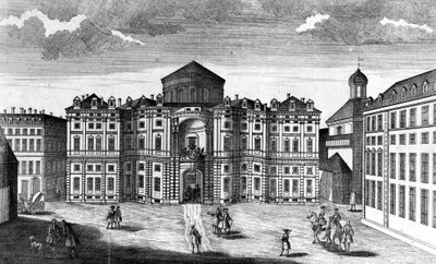 Vista do Palazzo Carignano (Palazzo Carignan) em Turim de Unknown artist